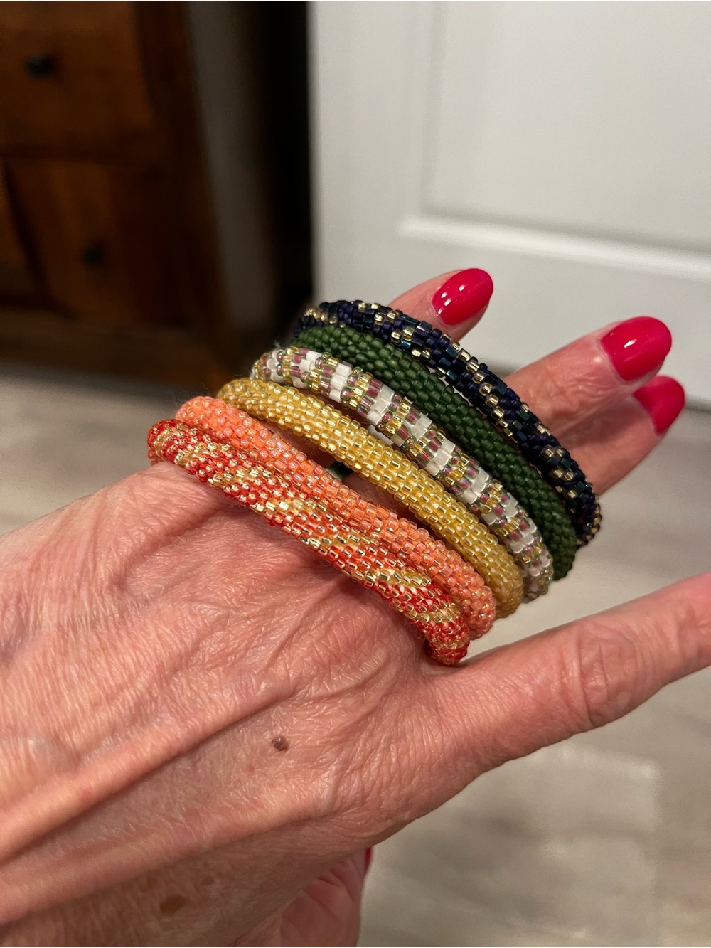 Lily and Laura Beaded Stretch Bracelet Set - Multi Color - Picture 2 of 2